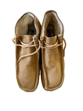 Vintage Deerskin Trading Post Suede shearling-lined slipper, Size 9D, GUC